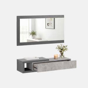 Armário de corredor Derek com espelho Gris Grafito - Gris Cemento 95 x 19 x 26 cm