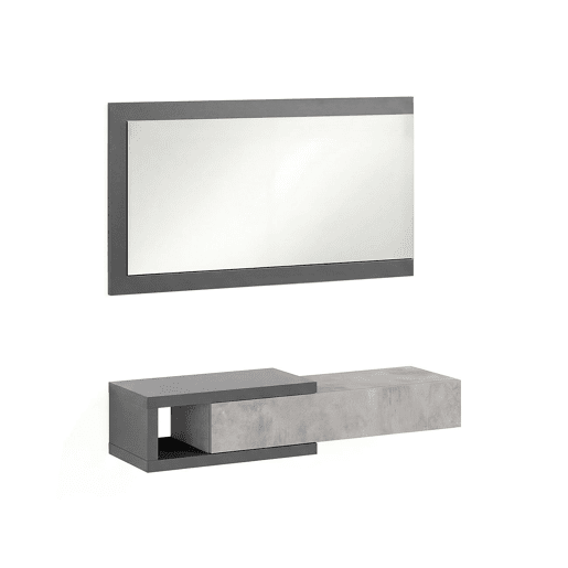 Armário de corredor Derek com espelho Gris Grafito - Gris Cemento 95 x 19 x 26 cm