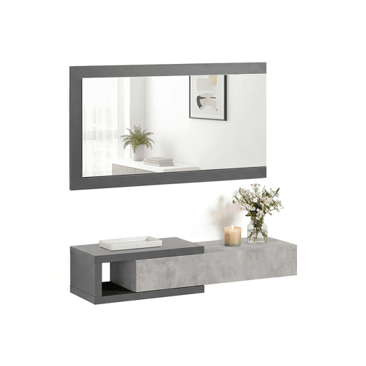 Armário de corredor Derek com espelho Gris Grafito - Gris Cemento 95 x 19 x 26 cm