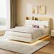 Cama colgante con luces LED y puertos USB 140x203 Cama colgante con luces LED y puertos USB 140x203 Blanco