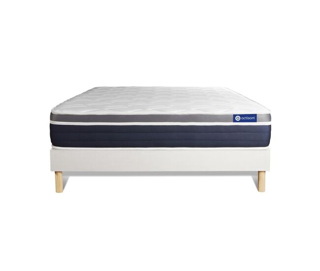 Pack colchón actiflex confort 140x200cm + somier multiláminas, muelles ensacados y espuma viscoelástica, 3 zonas de confort, fabricado en portugal