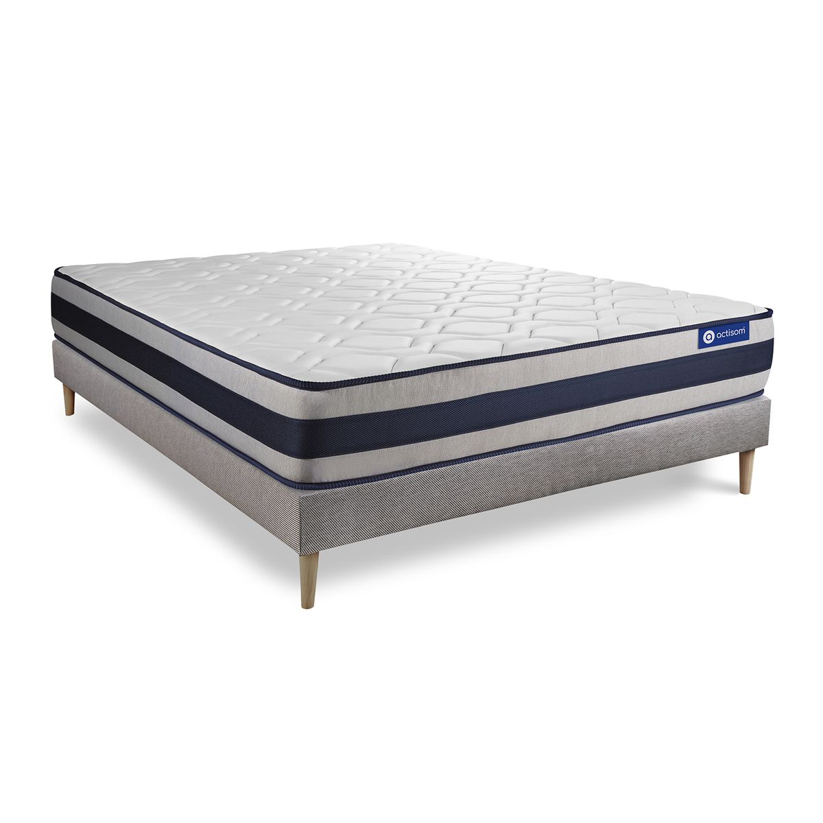 Pack colchón actiflex ergo 180x200cm + somier, muelles ensacados y espuma viscoelástica, 3 zonas de confort