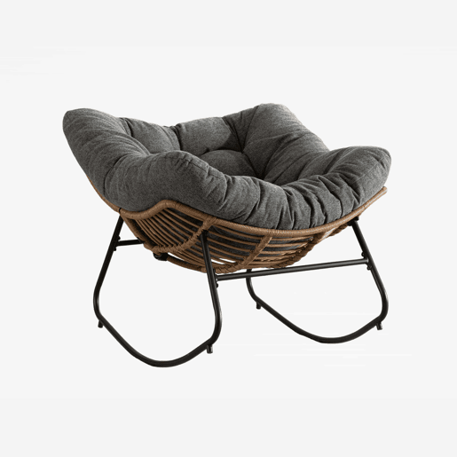 Cadeira de balanço - Cadeira de apoio estofada em chenille, design moderno para o quarto das crianças, sala de estar, quarto e apartamento - Cinza Cadeira de balanço - Cadeira de apoio estofada em chenille, design moderno para o quarto das crianças, sala de estar, quarto e apartamento - Cinza