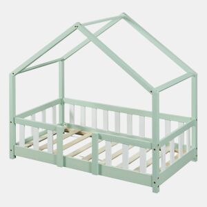 Cama de criança Treviolo em forma de casa pinho 70x140 cm - Verde menta en.casa
