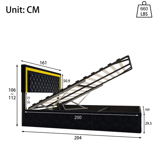 Cama em veludo com arrumação 160x200 cm - com LED e base de ripas - Cama de casal com arrumação - com cabeceira regulável em altura - Negro Cama em veludo com arrumação 160x200 cm - com LED e base de ripas - Cama de casal com arrumação - com cabeceira regulável em altura - Negro