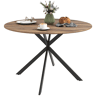 Mesa de jantar redonda para 4 pessoas com estrutura de aço Ø120x75 cm marrom escuro
