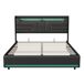 Cama juvenil matrimonio con LED, USB y amplio almacenaje 143x211 Cama juvenil matrimonio con LED, USB y amplio almacenaje 143x211 Negro