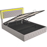 Cama em veludo com arrumação 160x200 cm - com LED e base de ripas - Cama de casal com arrumação - com cabeceira regulável em altura - Bege