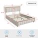 Cama polipiel madera, somier hidráulico lamas y almacenaje Cama polipiel madera, somier hidráulico lamas y almacenaje Beige