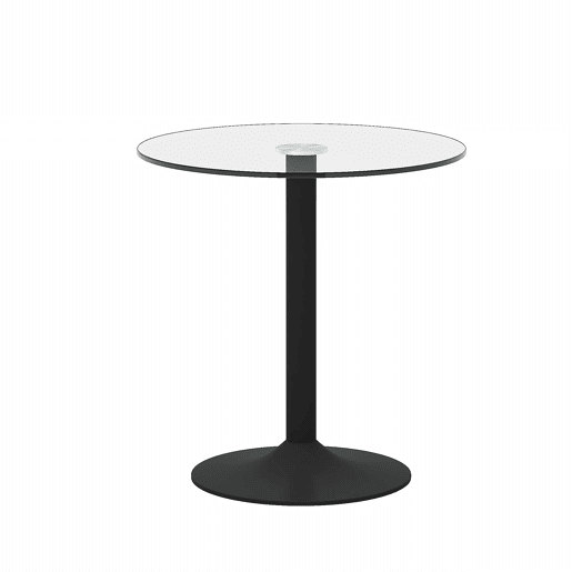 Mesa de bar redonda de 89 cm - Moderna, minimalista, vidro temperado - Preto, transparente Mesa de bar redonda de 89 cm - Moderna, minimalista, vidro temperado - Preto, transparente