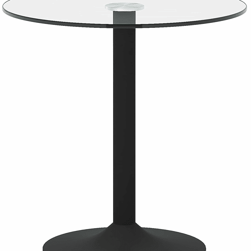 Mesa de bar redonda de 89 cm - Moderna, minimalista, vidro temperado - Preto, transparente Mesa de bar redonda de 89 cm - Moderna, minimalista, vidro temperado - Preto, transparente