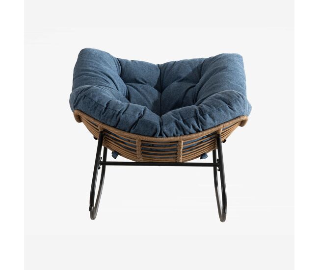 Sillón mecedora - diseño moderno de chenilla, sillón de acento para habitación infantil, salón, dormitorio y apartamento - azul