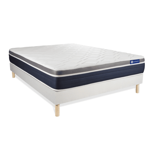 Conjunto de Estrado Branco + Colchão ACTISOM Actiflex Confort (135x190 cm - molas ensacadas y Viscoelástica- Altura: 26 cm) Conjunto de Estrado Branco + Colchão ACTISOM Actiflex Confort (135x190 cm - molas ensacadas y Viscoelástica- Altura: 26 cm)