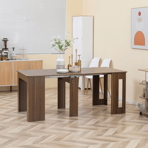 Mesa de jantar extensível para 4 a 6 pessoas, mesa lateral multifuncional para escritório ou cozinha, 180 x 85 x 75 cm, marrom