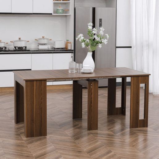 Mesa de jantar extensível para 4 a 6 pessoas, mesa lateral multifuncional para escritório ou cozinha, 180 x 85 x 75 cm, marrom
