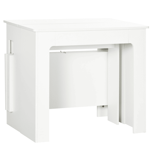 Mesa de jantar extensível para 4 a 6 pessoas, mesa lateral multifuncional para escritório ou cozinha, 180 x 85 x 75 cm, branca Mesa de jantar extensível para 4 a 6 pessoas, mesa lateral multifuncional para escritório ou cozinha, 180 x 85 x 75 cm, branca
