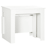 Mesa de jantar extensível para 4 a 6 pessoas, mesa lateral multifuncional para escritório ou cozinha, 180 x 85 x 75 cm, branca
