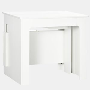 Mesa de jantar extensível para 4 a 6 pessoas, mesa lateral multifuncional para escritório ou cozinha, 180 x 85 x 75 cm, branca