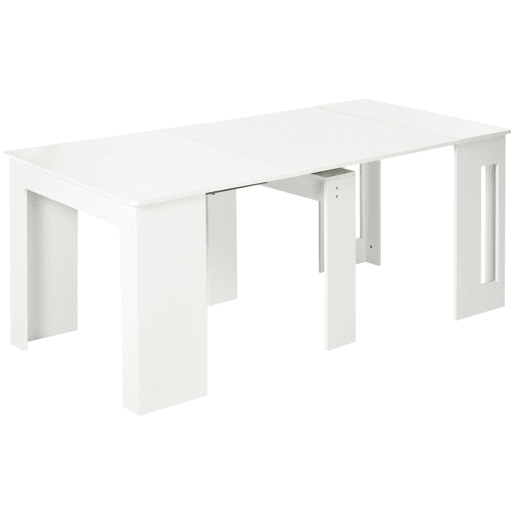 Mesa de jantar extensível para 4 a 6 pessoas, mesa lateral multifuncional para escritório ou cozinha, 180 x 85 x 75 cm, branca Mesa de jantar extensível para 4 a 6 pessoas, mesa lateral multifuncional para escritório ou cozinha, 180 x 85 x 75 cm, branca