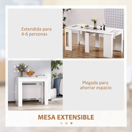 Mesa de jantar extensível para 4 a 6 pessoas, mesa lateral multifuncional para escritório ou cozinha, 180 x 85 x 75 cm, branca Mesa de jantar extensível para 4 a 6 pessoas, mesa lateral multifuncional para escritório ou cozinha, 180 x 85 x 75 cm, branca