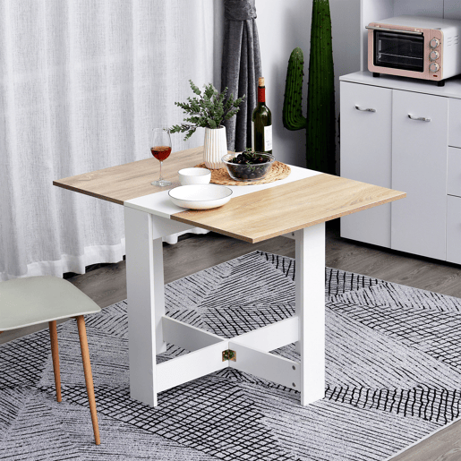 Mesa de jantar dobrável, mesa lateral de cozinha com design rebatível, economiza espaço, design moderno, 103x76x73,5cm, madeira Mesa de jantar dobrável, mesa lateral de cozinha com design rebatível, economiza espaço, design moderno, 103x76x73,5cm, madeira