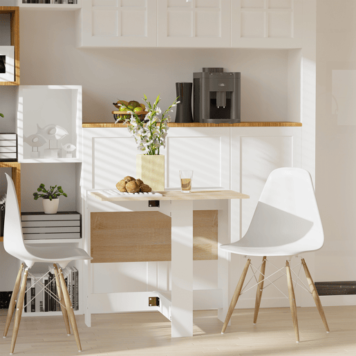 Mesa de jantar dobrável, mesa lateral de cozinha com design rebatível, economiza espaço, design moderno, 103x76x73,5cm, madeira Mesa de jantar dobrável, mesa lateral de cozinha com design rebatível, economiza espaço, design moderno, 103x76x73,5cm, madeira
