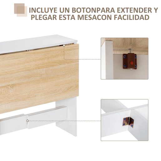 Mesa de jantar dobrável, mesa lateral de cozinha com design rebatível, economiza espaço, design moderno, 103x76x73,5cm, madeira Mesa de jantar dobrável, mesa lateral de cozinha com design rebatível, economiza espaço, design moderno, 103x76x73,5cm, madeira