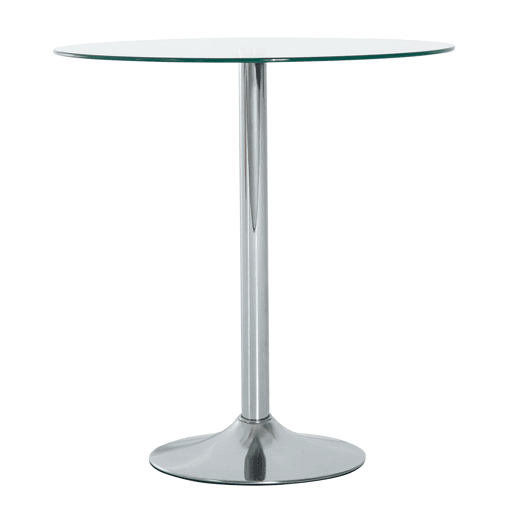 Mesa de jantar redonda para 2 pessoas, mesa de cozinha moderna com tampo de vidro temperado para sala de estar, prateada