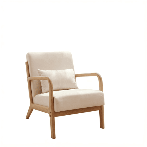 Poltrona de sala estilo moderno com estrutura de madeira maciça, assento amplo acolchoado e suporte lombar flexível. Dimensões 75.5 x 64 x 74 cm. Ideal para sala, quarto ou escritório. Poltrona de sala estilo moderno com estrutura de madeira maciça, assento amplo acolchoado e suporte lombar flexível. Dimensões 75.5 x 64 x 74 cm. Ideal para sala, quarto ou escritório.