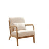 Poltrona de sala estilo moderno com estrutura de madeira maciça, assento amplo acolchoado e suporte lombar flexível. Dimensões 75.5 x 64 x 74 cm. Ideal para sala, quarto ou escritório.