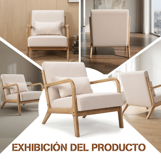 Poltrona de sala estilo moderno com estrutura de madeira maciça, assento amplo acolchoado e suporte lombar flexível. Dimensões 75.5 x 64 x 74 cm. Ideal para sala, quarto ou escritório. Poltrona de sala estilo moderno com estrutura de madeira maciça, assento amplo acolchoado e suporte lombar flexível. Dimensões 75.5 x 64 x 74 cm. Ideal para sala, quarto ou escritório.