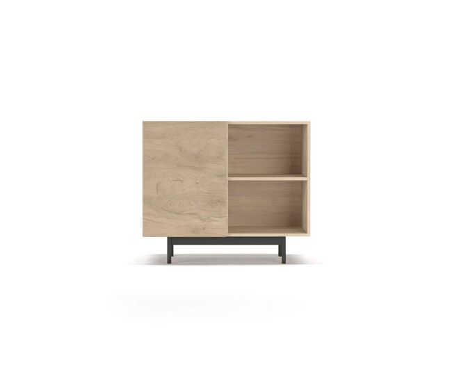 Mueble auxiliar funcional con puerta reversible y 4 compartimentos