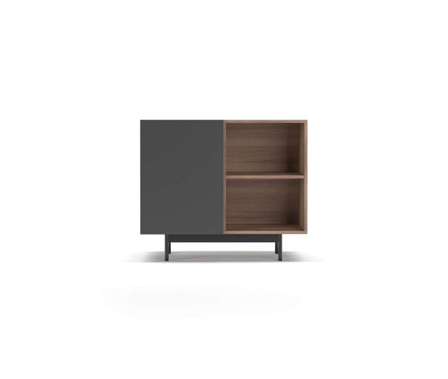 Mueble auxiliar moderno con puerta reversible y compartimentos