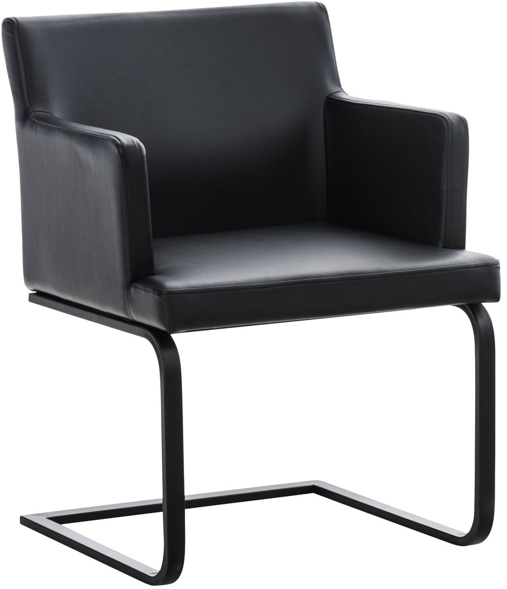 Silla de comedor zavor de polipiel simil cuero negro 60x58x78 cm