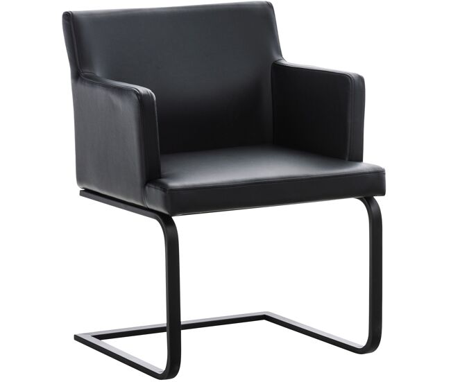 Silla de comedor zavor de polipiel simil cuero negro 60x58x78 cm