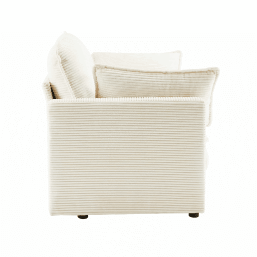 Sofá de 2 lugares - design minimalista, confortável e espaçoso, para a sala de estar ou o quarto - branco