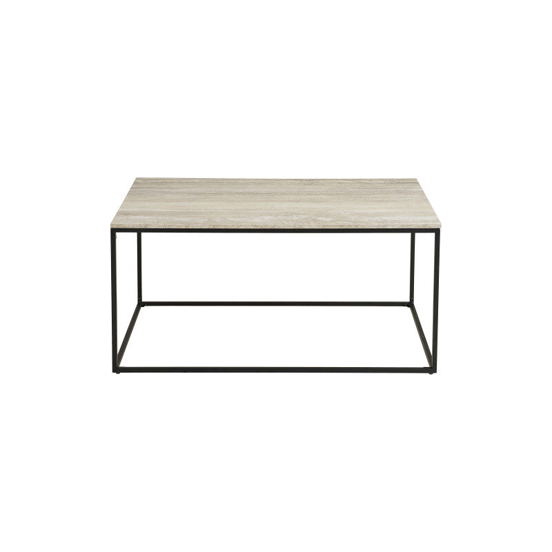 CHIC-Mesa de centro de travertino y metal