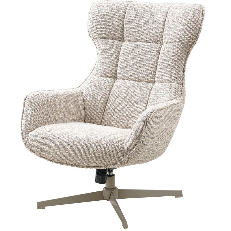 Chaise longue turin sillón giratorio tapizado en tela beige