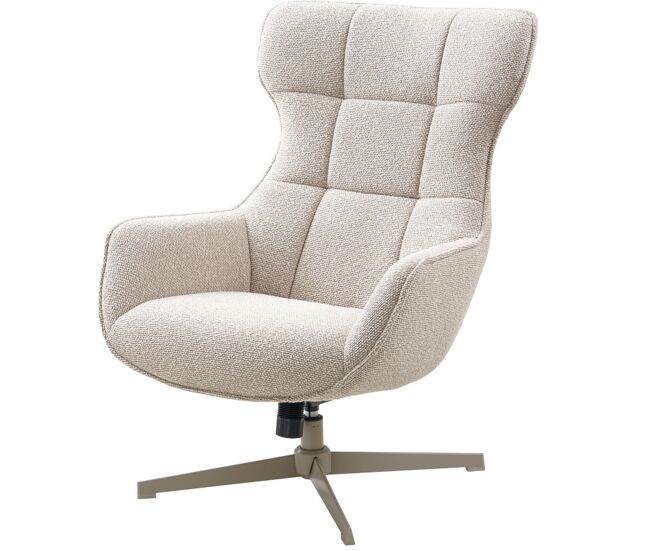 Chaise longue turin sillón giratorio tapizado en tela beige