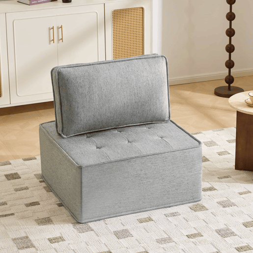 Sofá relax individual de 1 lugar u2014 compacto e confortável para a sala de estar, quarto ou quarto de criança u2014 cinzento claro Sofá relax individual de 1 lugar u2014 compacto e confortável para a sala de estar, quarto ou quarto de criança u2014 cinzento claro
