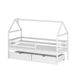 CAMA INFANTIL CASITA CON CAJONES Y BARANDILLA MISSISSIPPI 97x198 CAMA INFANTIL CASITA CON CAJONES Y BARANDILLA MISSISSIPPI 97x198 Blanco