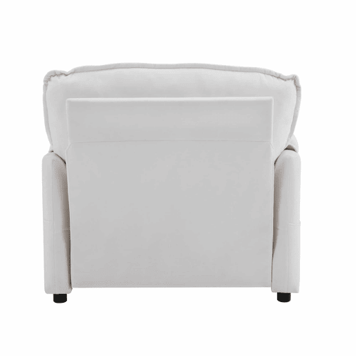 Sofá relax de 1 lugar - Estilo retro com bolsos laterais para arrumação, design compacto - Branco
