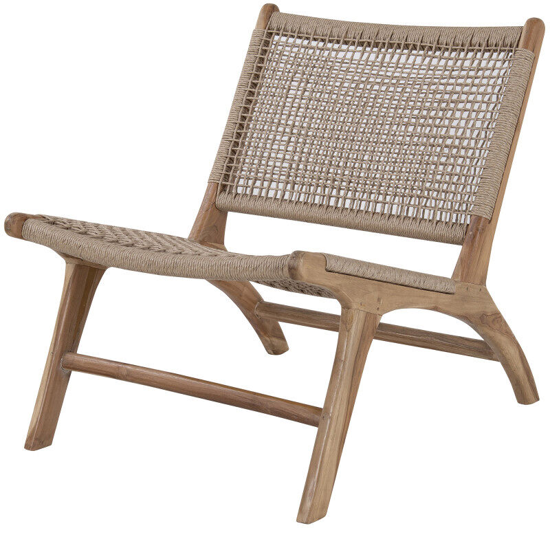 Sillón de teca y ratán