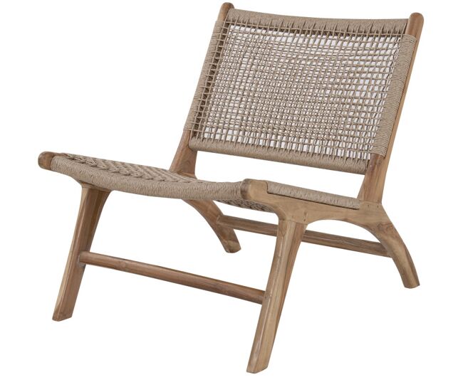 Sillón de teca y ratán