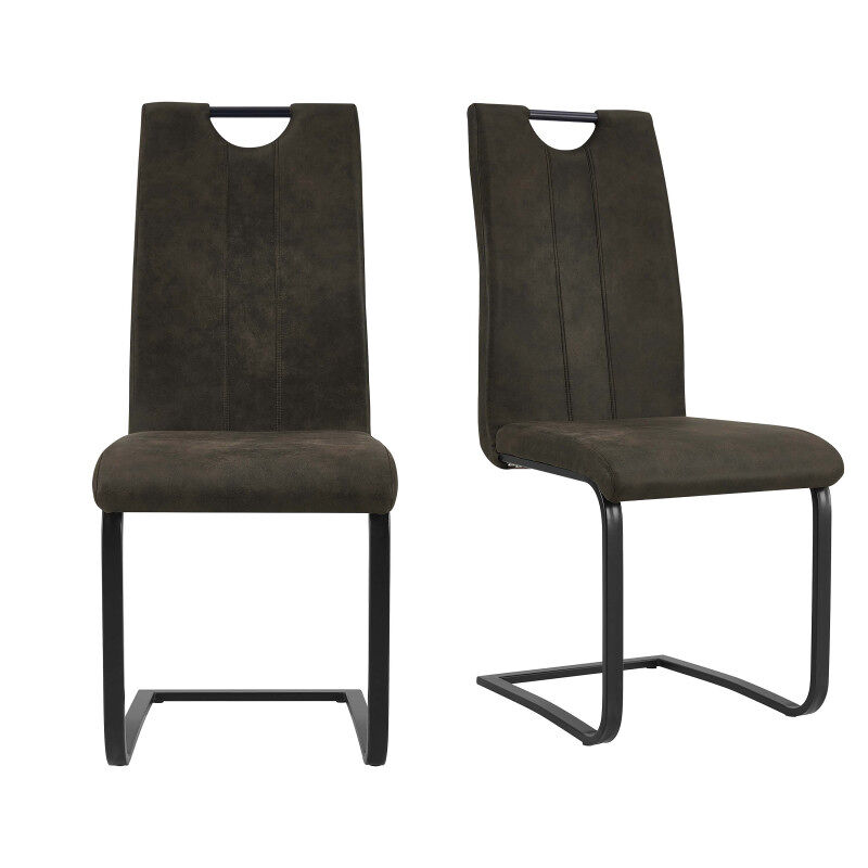 GARDNER-Silla de microfibra patas metálicas