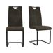 GARDNER-Silla de microfibra patas metálicas GARDNER-Silla de microfibra patas metálicas Negro