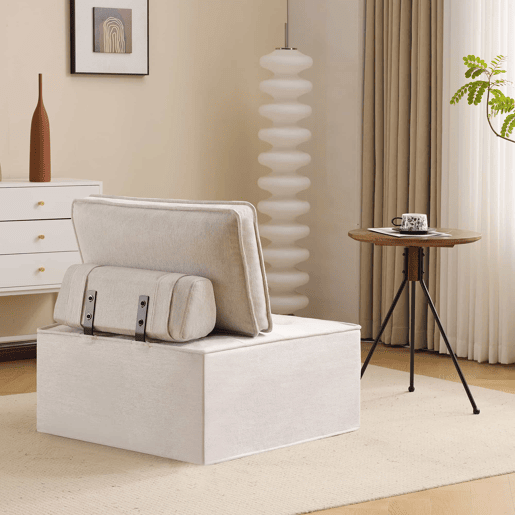 Sofá relax individual de 1 lugar - Poltrona estofada para quarto, sala de estar ou quarto de criança - Bege Sofá relax individual de 1 lugar - Poltrona estofada para quarto, sala de estar ou quarto de criança - Bege