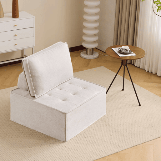 Sofá relax individual de 1 lugar - Poltrona estofada para quarto, sala de estar ou quarto de criança - Bege Sofá relax individual de 1 lugar - Poltrona estofada para quarto, sala de estar ou quarto de criança - Bege