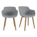ANDREA-Silla escandinava con pie de metal efecto madera ANDREA-Silla escandinava con pie de metal efecto madera Gris