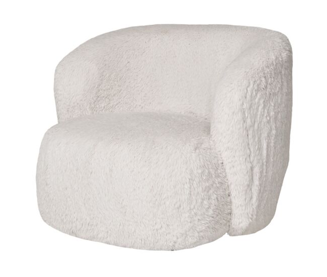 Sillón de piel sintética color blanco hueso